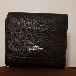 NWT-Coach Crossgrain Leather Small Trifold Wallet